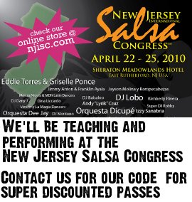 New Jersey Salsa Congress. Contact us for our code for discounted passes.